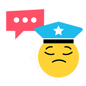 Denkvoorjedeelt-emoji politieman