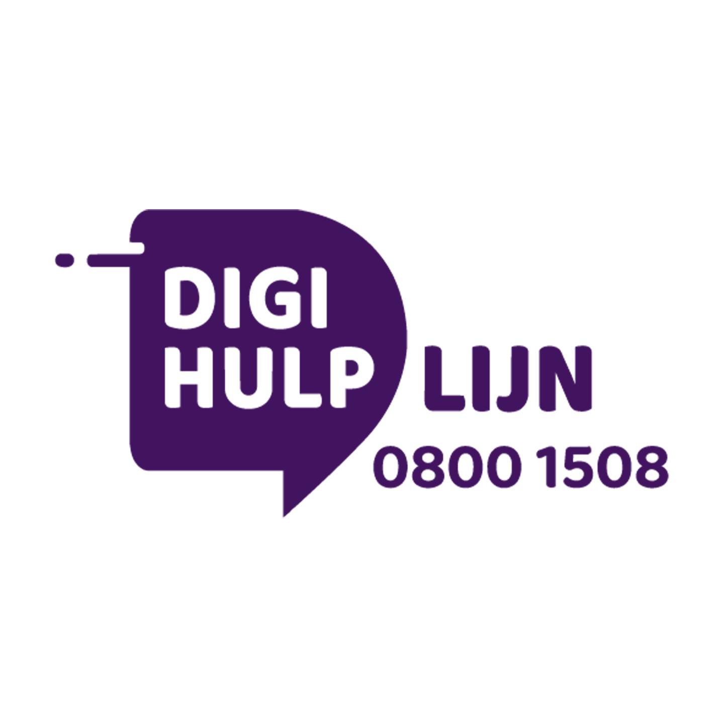Logo van de DigiHulpLijn met telefoonnummer 0800-1508.