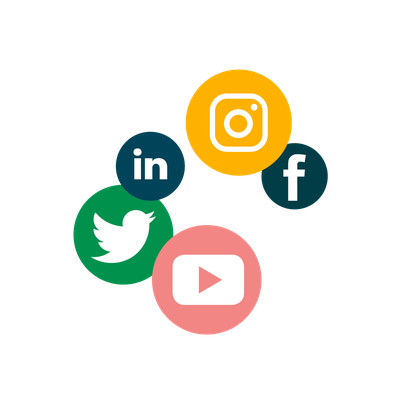 icoon  van verschillende social media accounts